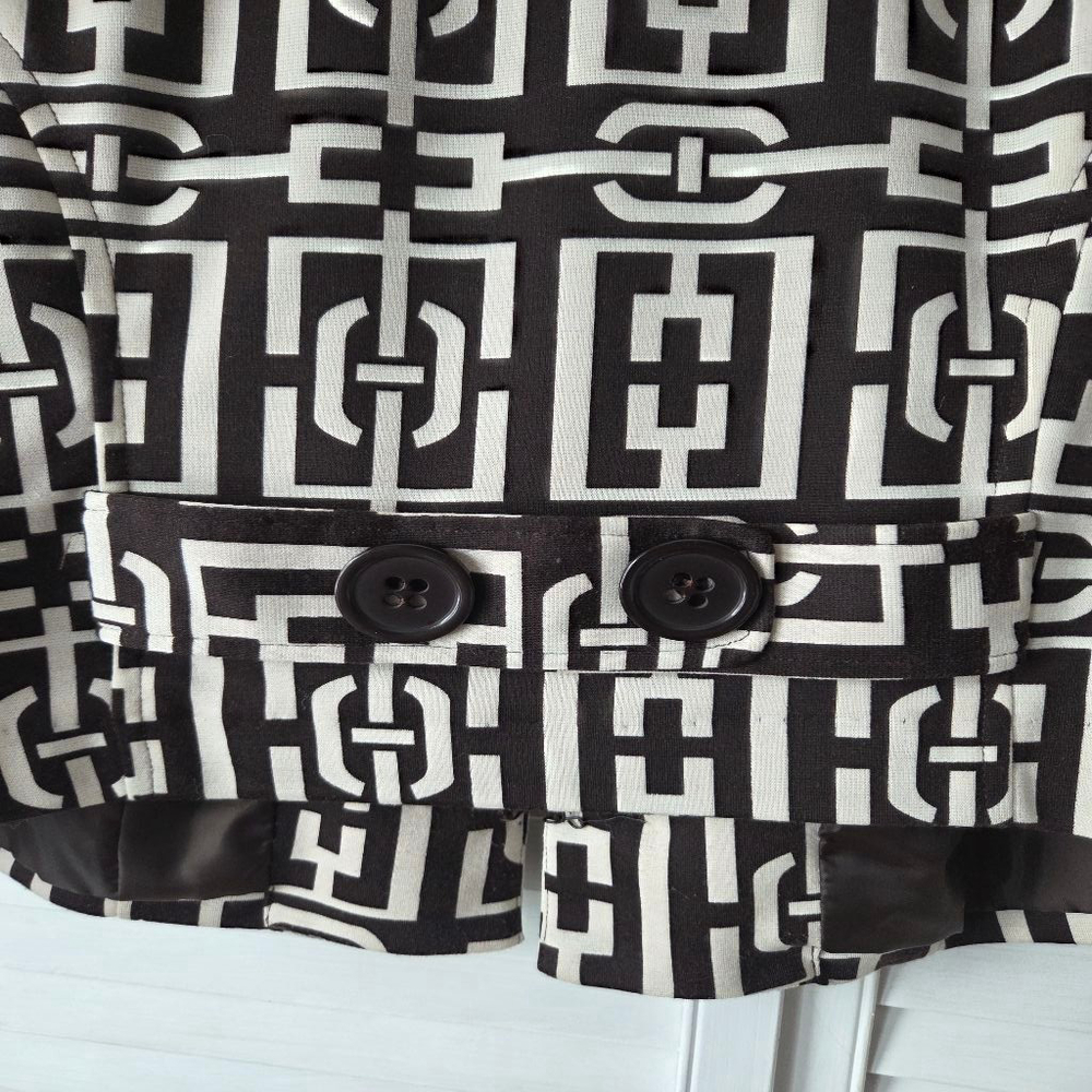 Signature by Robbie Bee half sleeve brown and white dress over coat ONLY - Picture 7 of 10